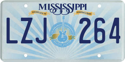 MS license plate LZJ264