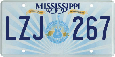 MS license plate LZJ267