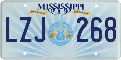 MS license plate LZJ268