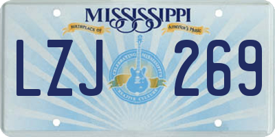 MS license plate LZJ269