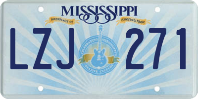 MS license plate LZJ271