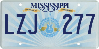 MS license plate LZJ277