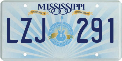 MS license plate LZJ291
