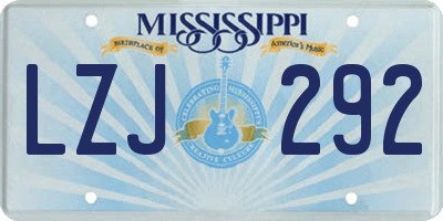 MS license plate LZJ292