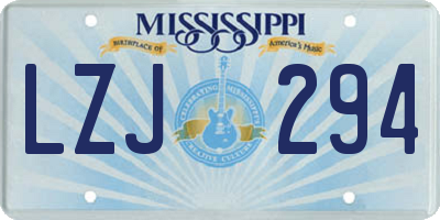MS license plate LZJ294