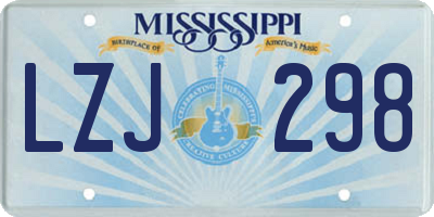 MS license plate LZJ298