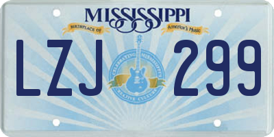 MS license plate LZJ299