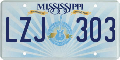 MS license plate LZJ303