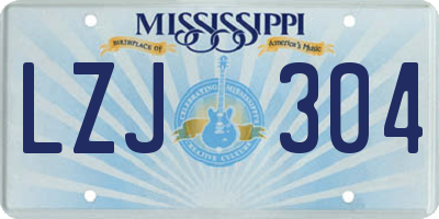 MS license plate LZJ304