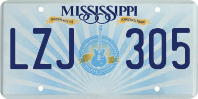 MS license plate LZJ305