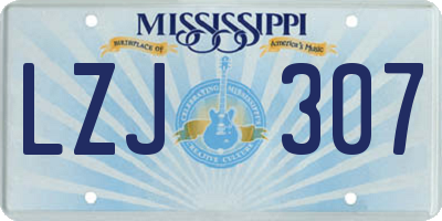 MS license plate LZJ307