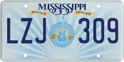 MS license plate LZJ309