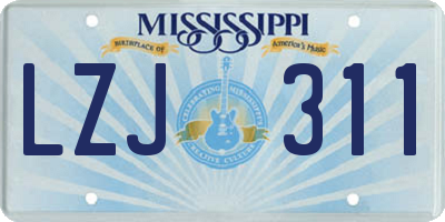 MS license plate LZJ311