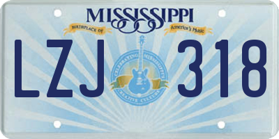 MS license plate LZJ318