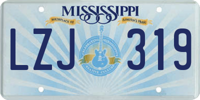 MS license plate LZJ319