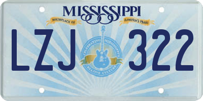 MS license plate LZJ322