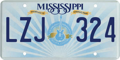 MS license plate LZJ324