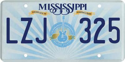MS license plate LZJ325