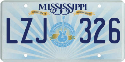 MS license plate LZJ326