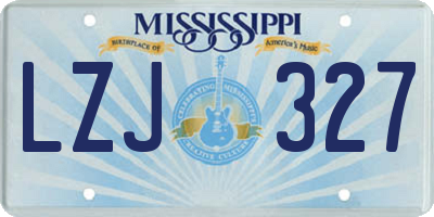 MS license plate LZJ327