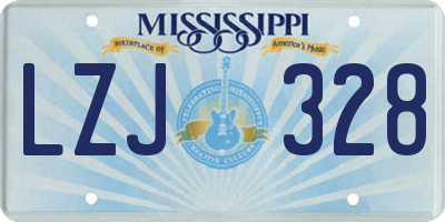 MS license plate LZJ328