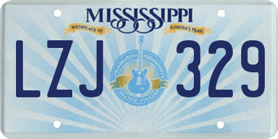 MS license plate LZJ329
