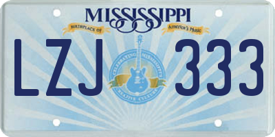 MS license plate LZJ333