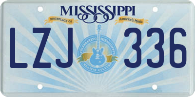 MS license plate LZJ336