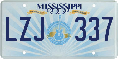 MS license plate LZJ337