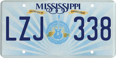 MS license plate LZJ338