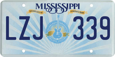 MS license plate LZJ339