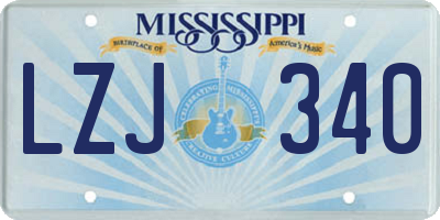 MS license plate LZJ340