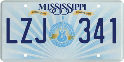 MS license plate LZJ341