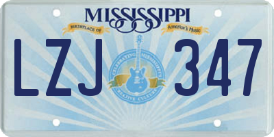 MS license plate LZJ347
