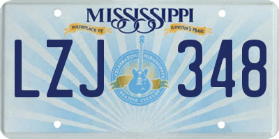 MS license plate LZJ348