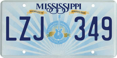 MS license plate LZJ349