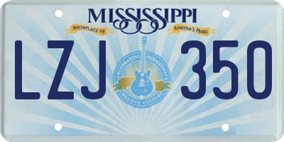 MS license plate LZJ350