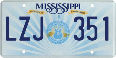 MS license plate LZJ351