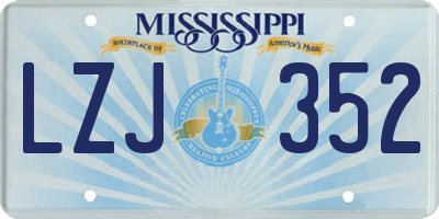 MS license plate LZJ352