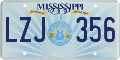 MS license plate LZJ356