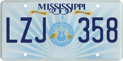 MS license plate LZJ358