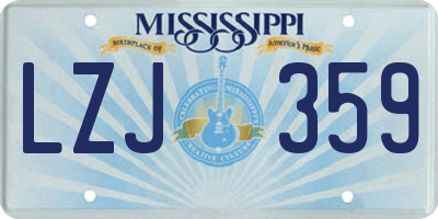 MS license plate LZJ359