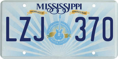 MS license plate LZJ370