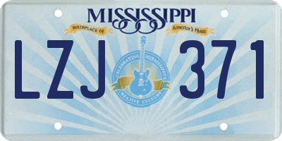MS license plate LZJ371
