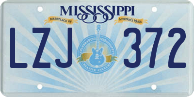 MS license plate LZJ372