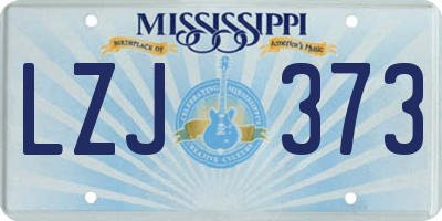 MS license plate LZJ373