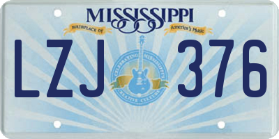 MS license plate LZJ376