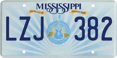 MS license plate LZJ382