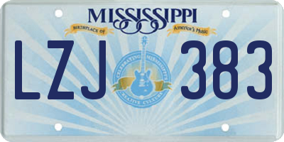 MS license plate LZJ383