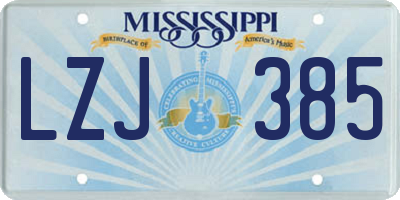 MS license plate LZJ385